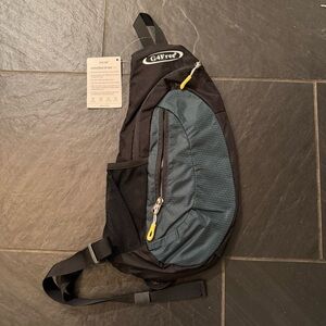 Black and Green Unisex Sling Bag